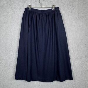 VTG Personal Skirt Womens 12 Blue Wool USA Made Minimalist Basic Capsule Classic